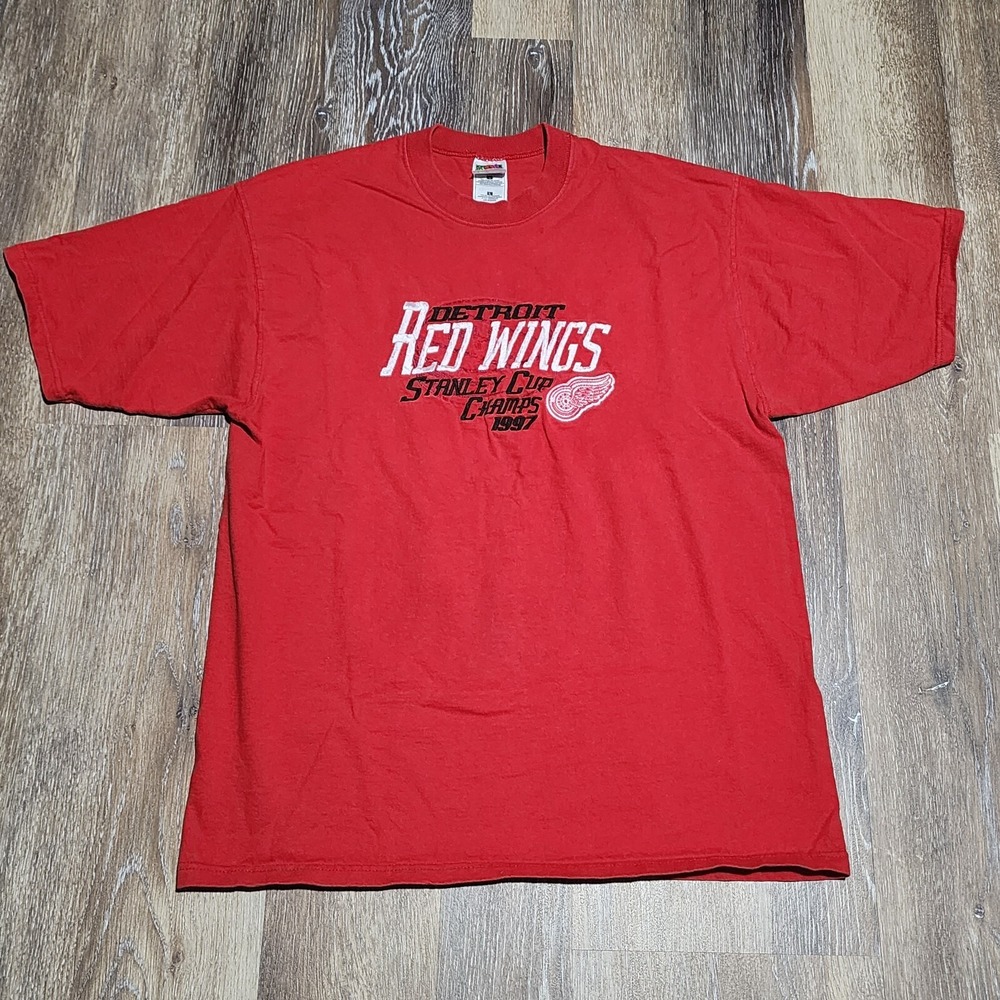 VTG 1997 Detroit Red Wings Stanley Cup Champ T Shirt Rare Lofteez NHL Hockey